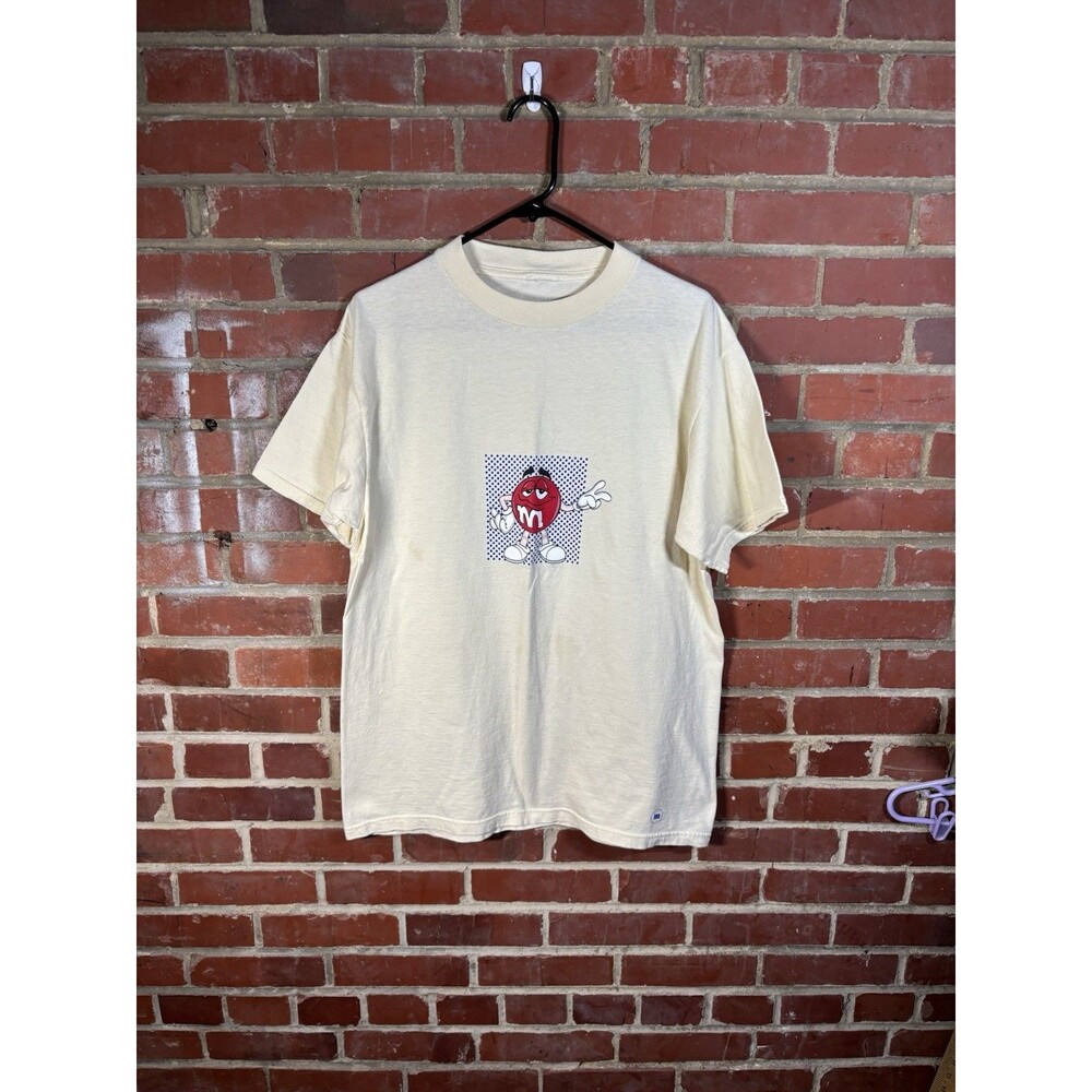 Vintage 90s M&M Candy Red Piece Peace Sign Shirt Logo Adult Large
